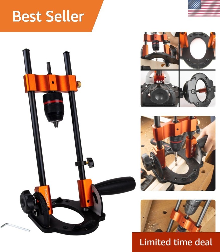 Multi-Angle Drill Guide for Cordless Drills, Adjustable from 0° to 60° for Fl...