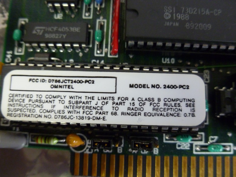 OMNITEL 2400 PC2 985-01085-01 MODEM CARD