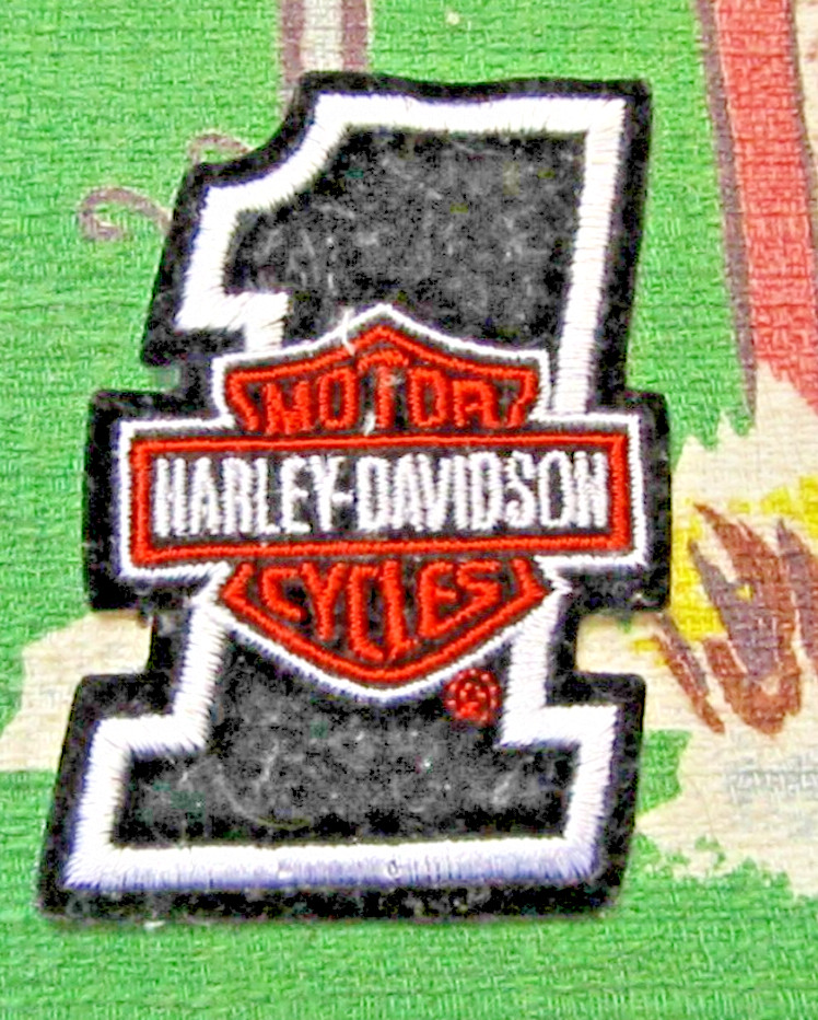 Vintage 2000's No. 1 racing Harley Davidson embroidered patch