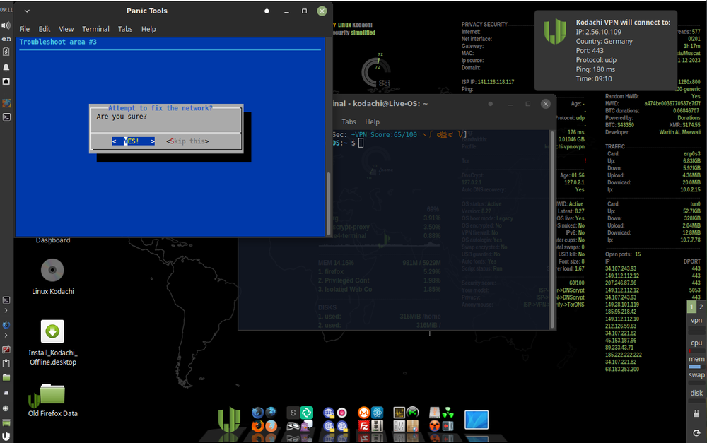 Kodachi Linux 8.27 Bootable USB Drive - 8GB UEFI/LEGACY Network Anonymously