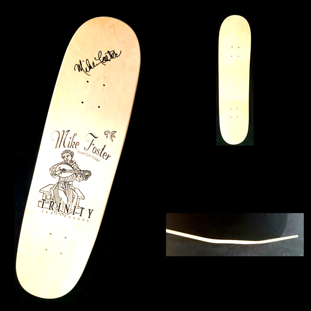 Mike Foster Signed Trinity Freestyle Autograph Skateboard Shaped Deck