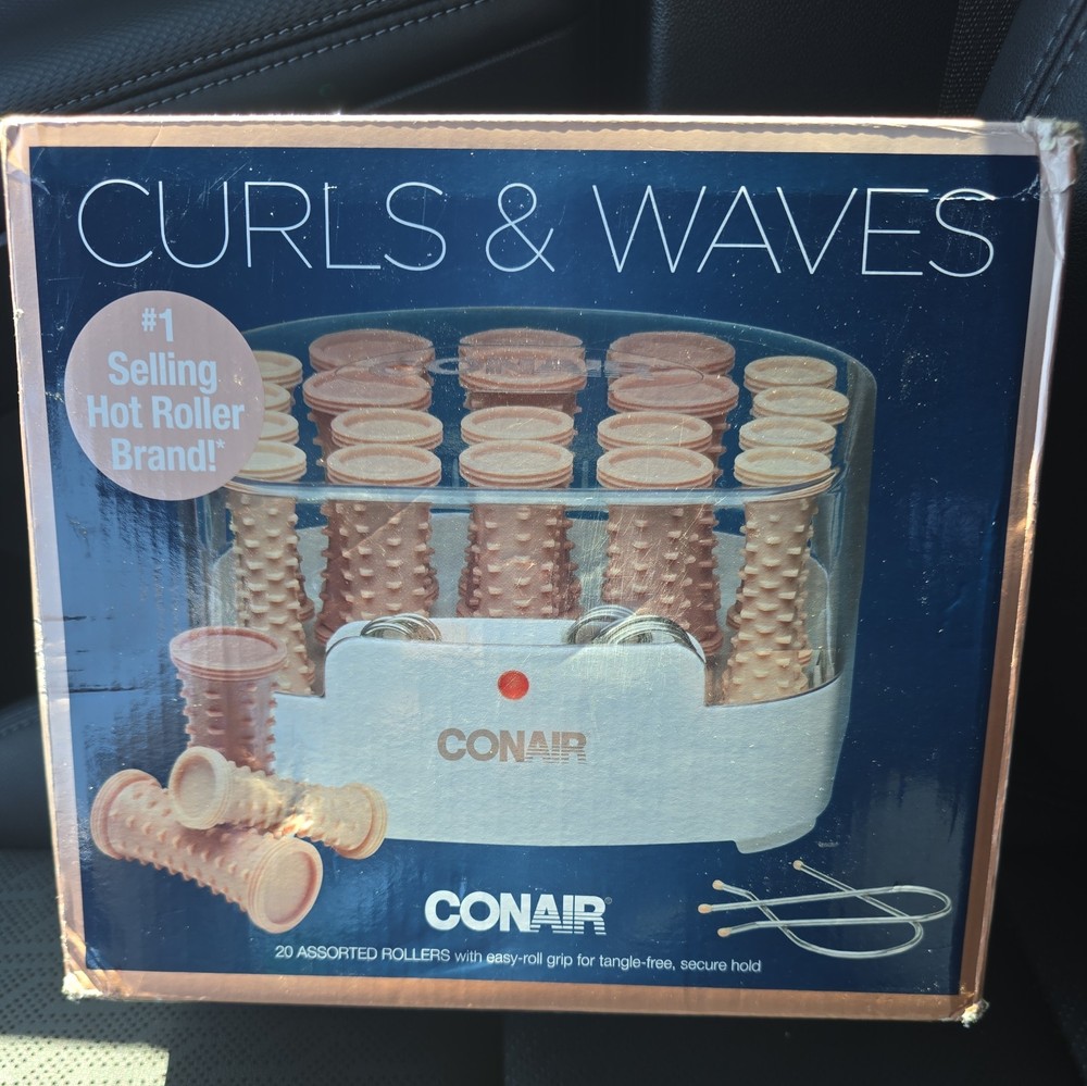 Conair Compact Multi-Size Hot Rollers, Coral - Curls & Waves