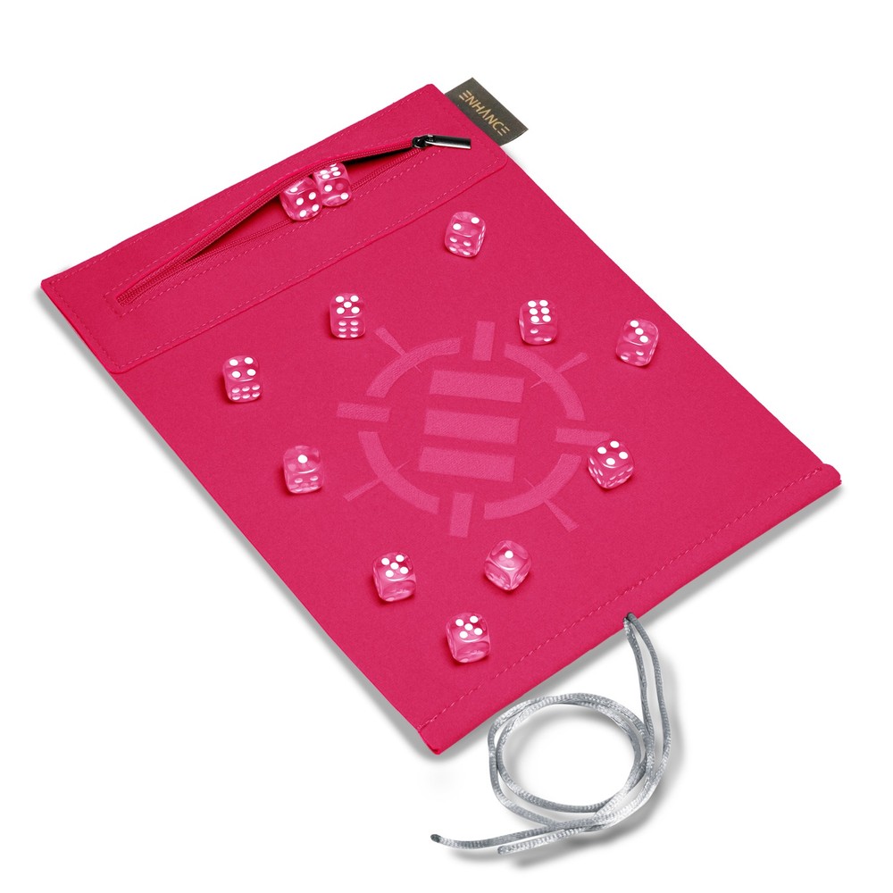 ENHANCE Roll on a Scroll™ Dice Rolling Mat & 12pc 6 Sided Dice Set