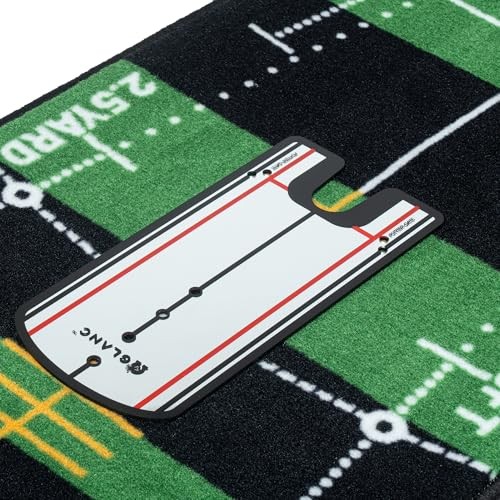 Golf Putting Practice Mat Set with Alignment Mirror & Upgraded Putting Mat