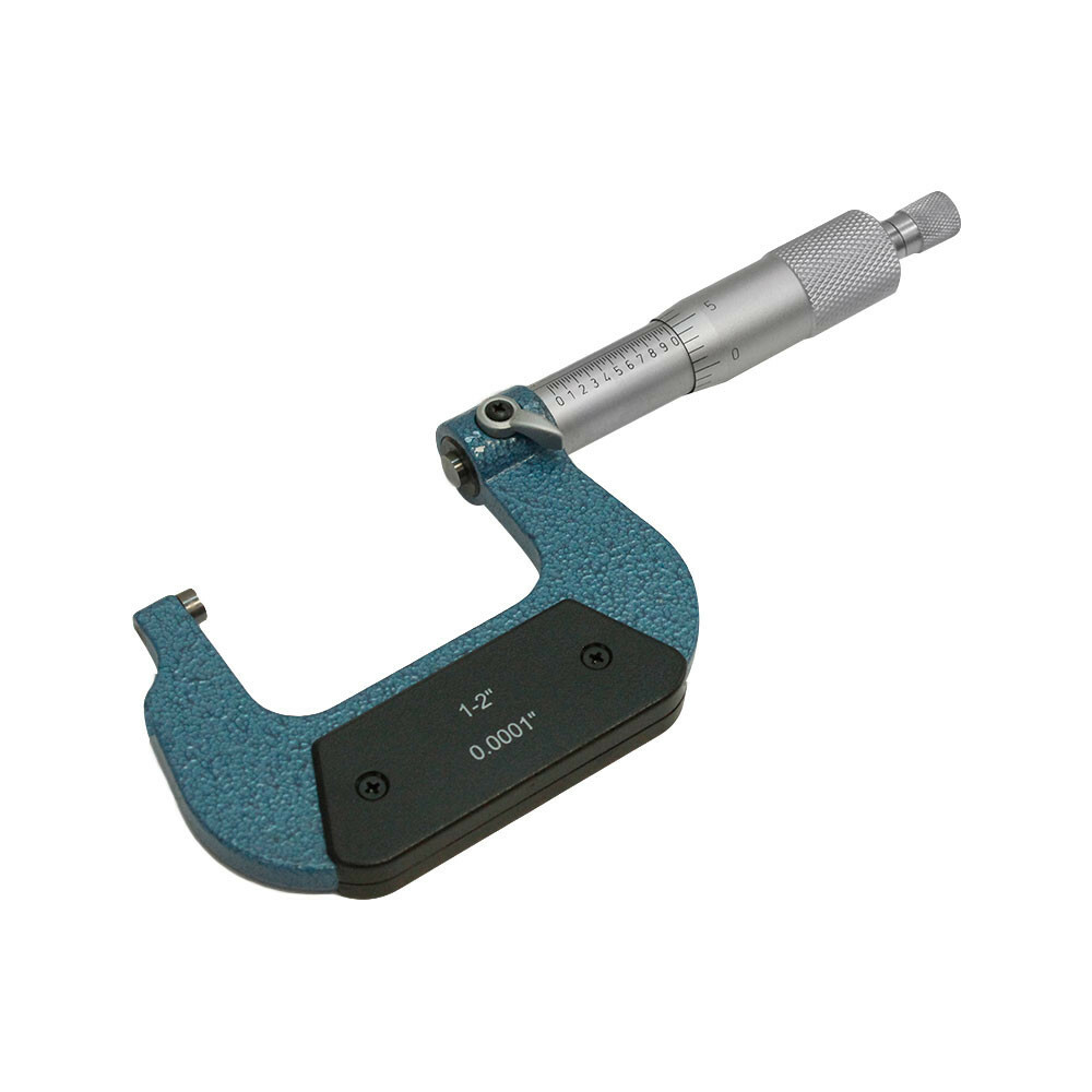 1-2 Inch Outside Micrometer .0001 Inch Graduation Solid Metal Frame
