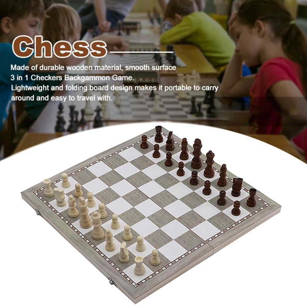 Chess Set Checkers Backgammon Chess Board Games for Kids Travel Game Set Ages 6+