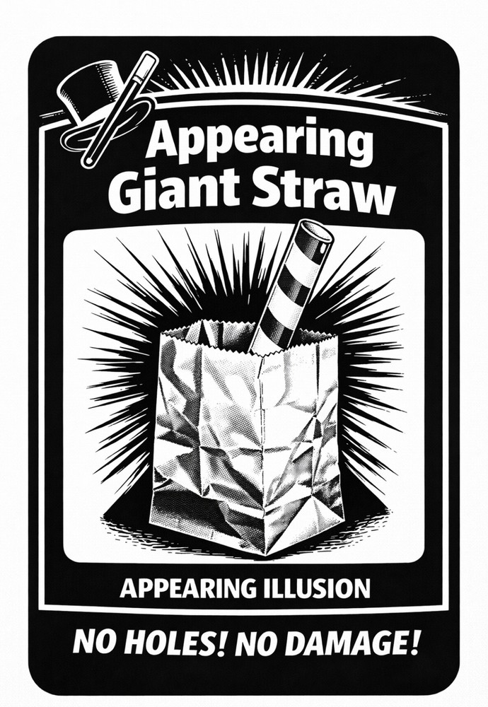 Appearing Giant Straw Magic Trick - Self Working - Visual Magic Illusion