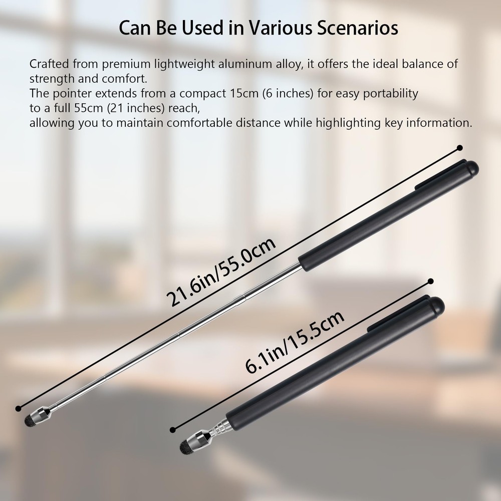 Universal Telescopic Stylus Pen for Touch Screens, Retractable Pointer Stick ...