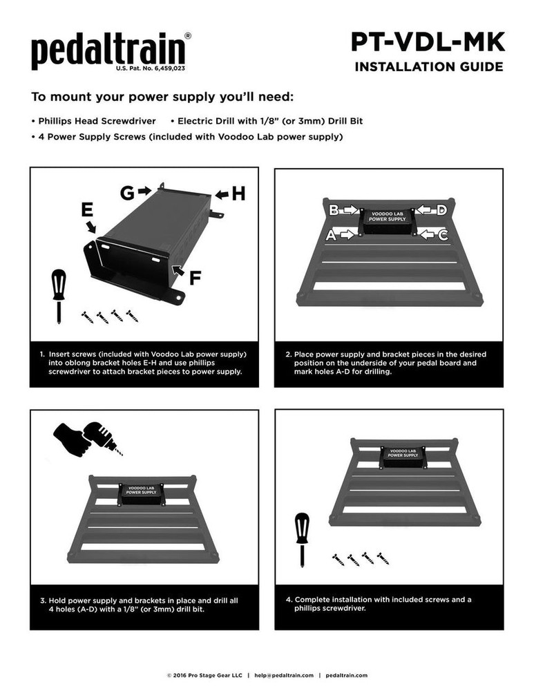 Pedaltrain -True Fit Universal Mounting Kit for Classic Series Large