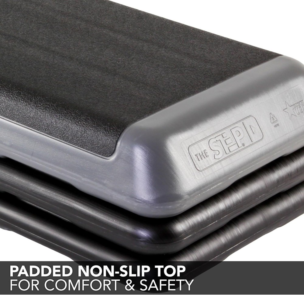 Durable Step Exercise Platform with 4 Height Options for Customizable Workouts