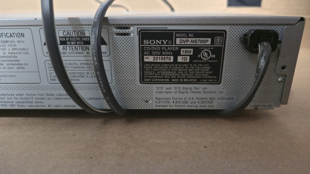 Sony DVP-NS700P CD/DVD Player