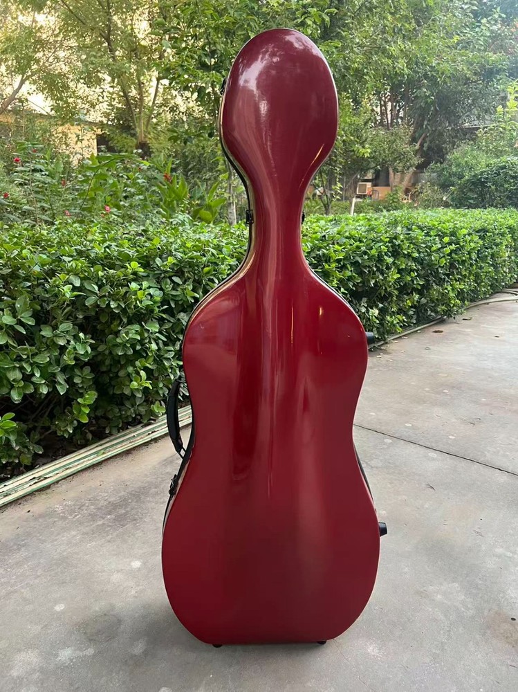 Advanced Dark red Strong Carbon fiber hard Cello case 1/2