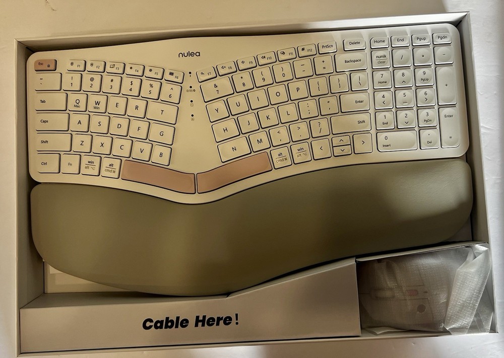 Nulea KM75 Ergonomic Wireless Keyboard and Mouse Combo –White