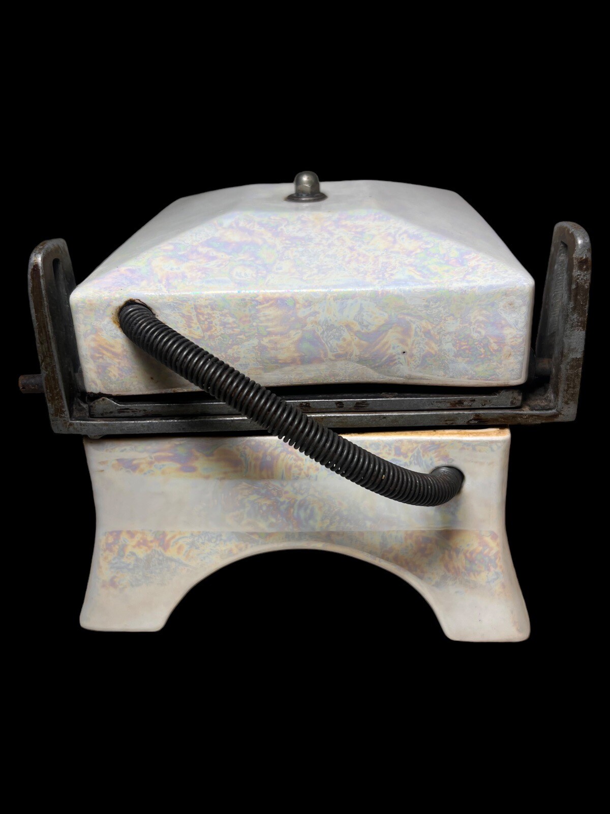 1930's Art Deco Hostess Sandwich Toaster Panini Press Porcelier White W/ Cord