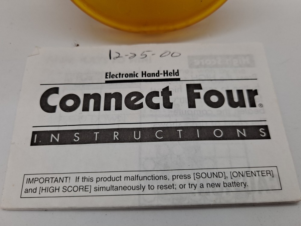Connect Four Electronic Hand-held Game Works!