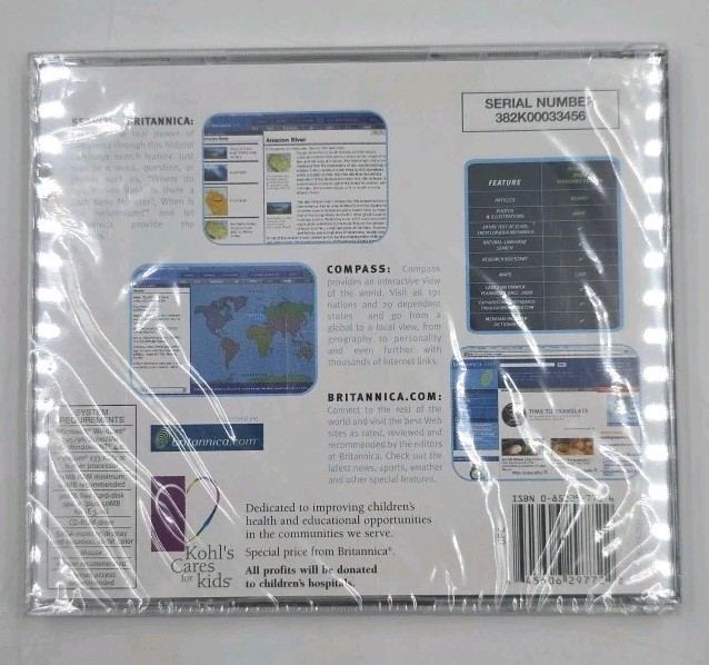Encyclopedia Britannica: 2001 Standard Edition 2 disc set PC