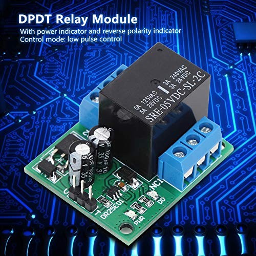 Self-Locking Relay Module, DC 5-24V 3-5A Flipflop DPDT Relay Module Double