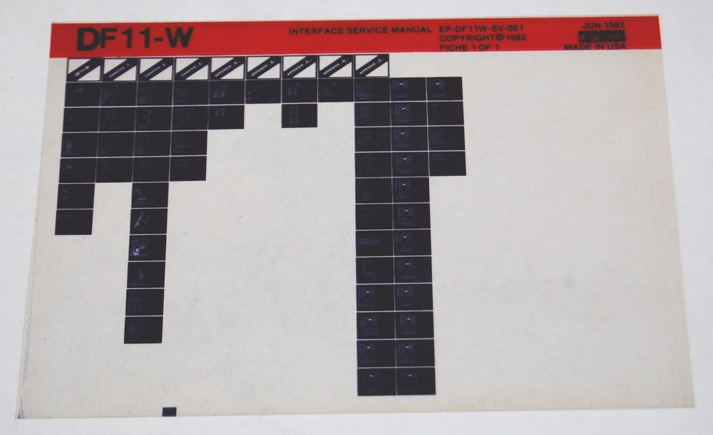 DEC DF11-W Interface Service Manual, Microfiche