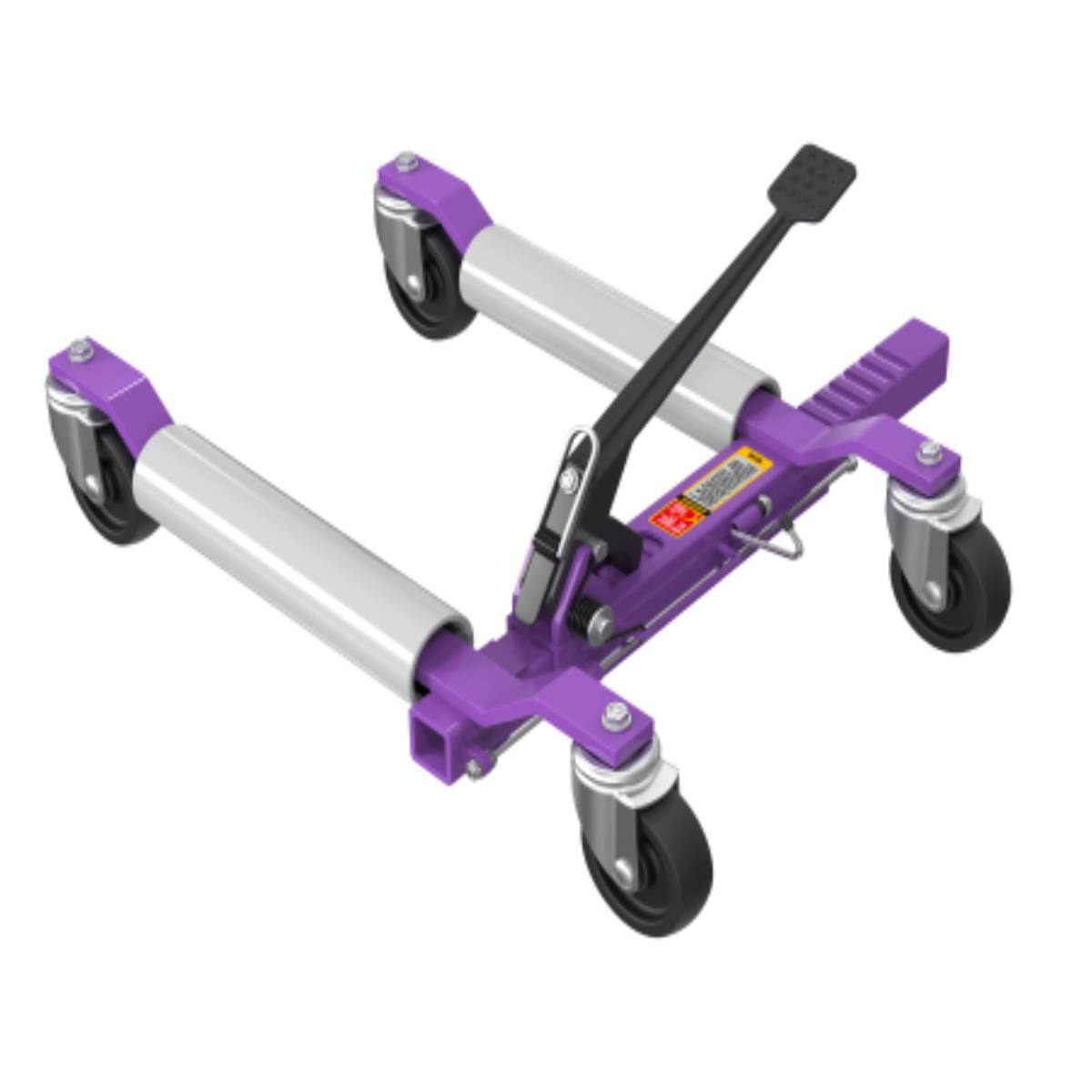 Car Wheel Dolly Jack Set, 1500-lbs, 12" Ratchet, 2 Pieces for Repair Purple