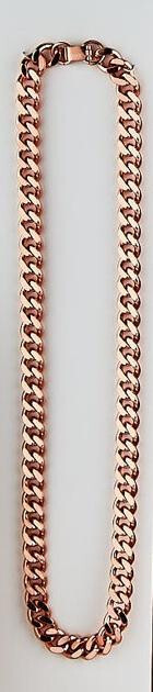 Pure Solid Copper Cuban Chain Necklace Curb Link Rider Arthritis Necklace
