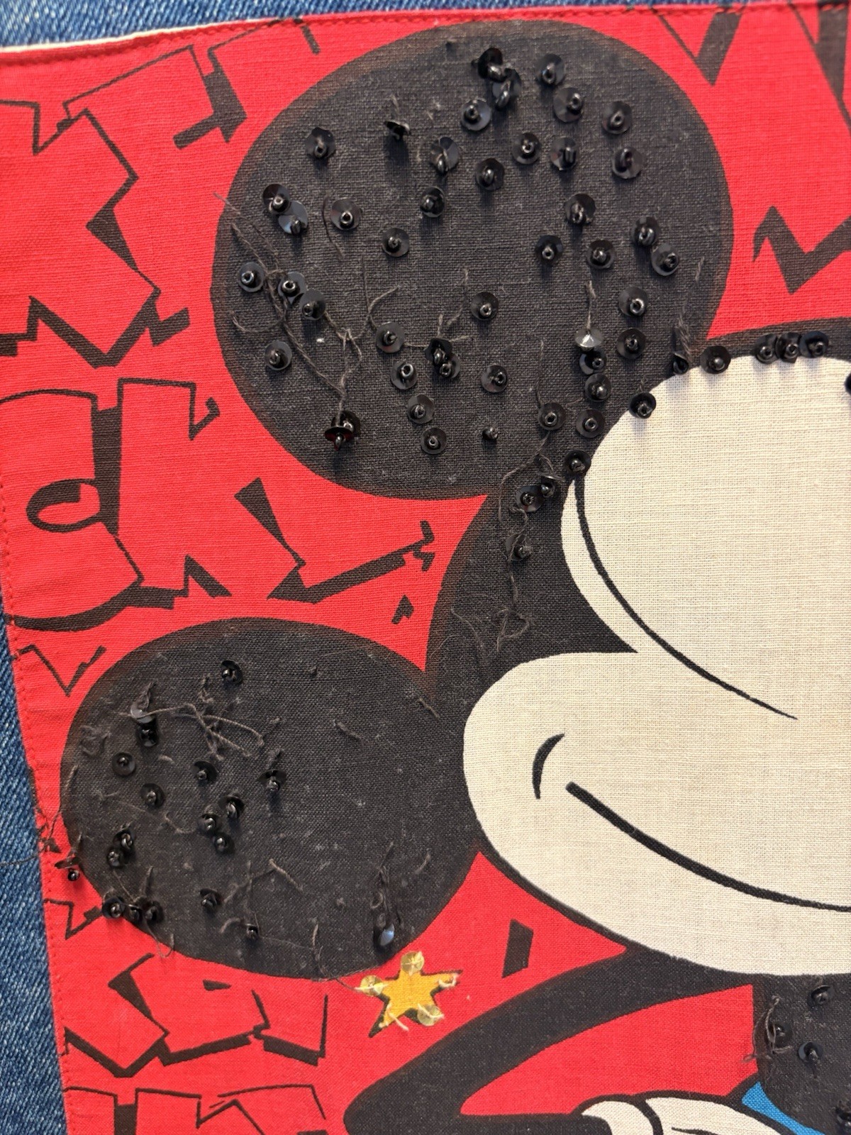 Mickey & Co. VTG Denim Jacket Large Mickey Mouse Embellished Disney Unisex 90