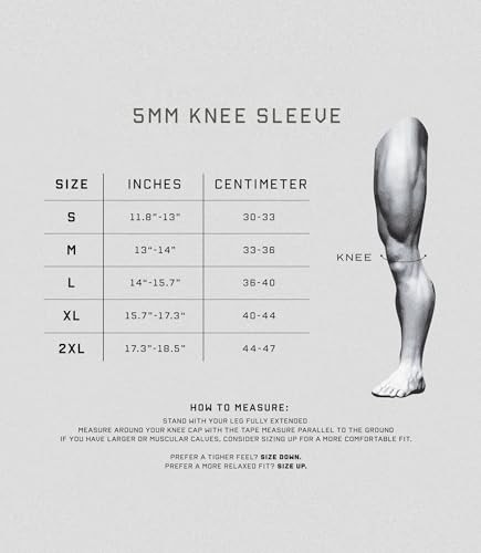 5MM Knee Sleeves for Weightlifting, Squats & Powerlifting - Compression Support,