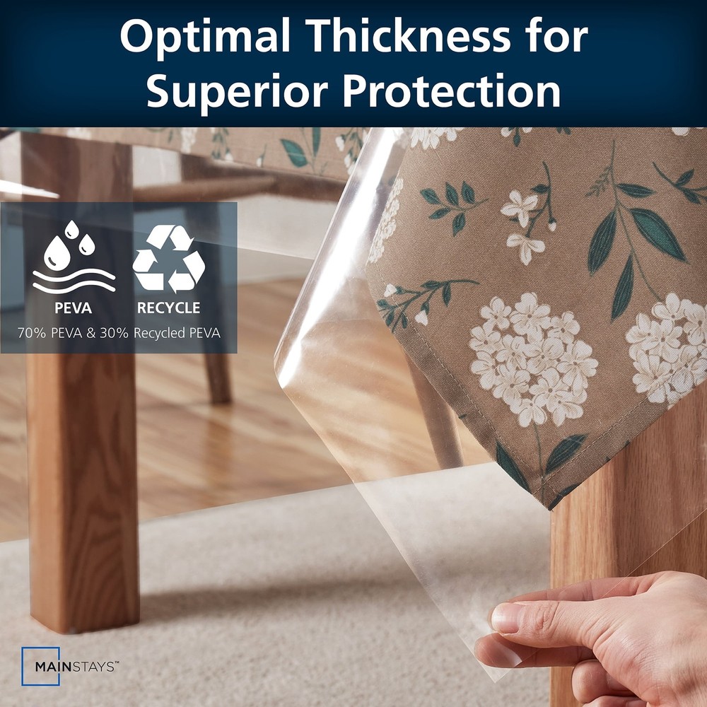 Mainstays Clear PEVA Table Protector 60" x 102" Rectangle