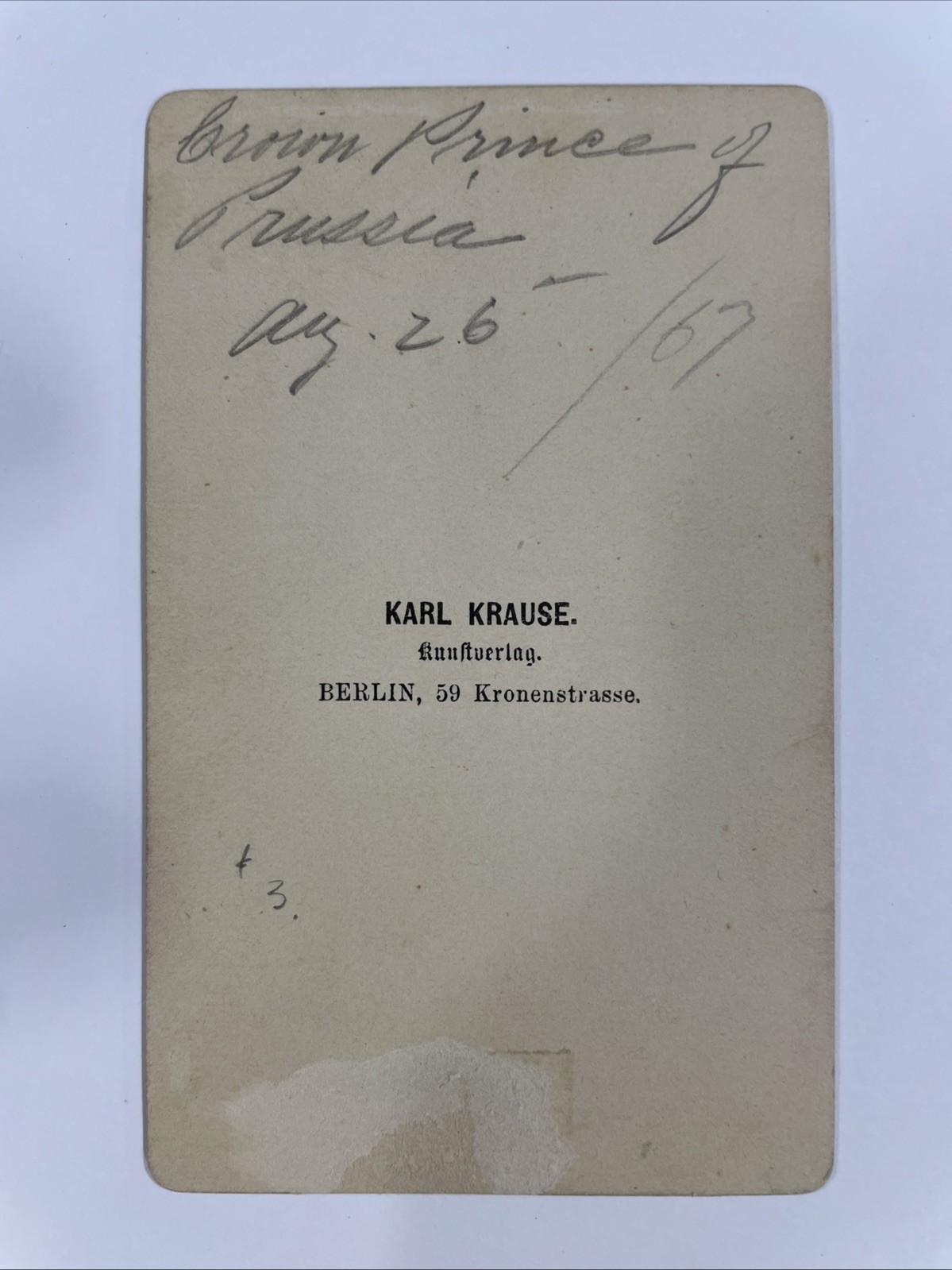 Civil War Carte De Visite CDV Friedrich III Wilhelm Kaiser Of Prussia