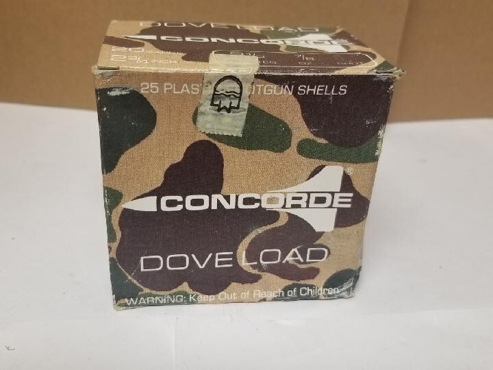 Empty 20 Ga Concord Dove Load Shotgun Shell Box