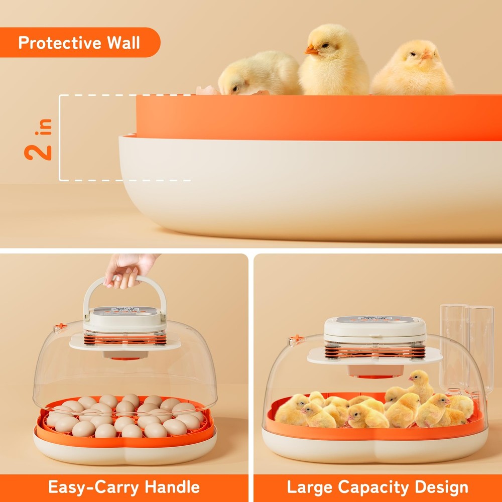 Extra-Large Egg Incubator with Automatic Turner & Water Refill for Chickens,