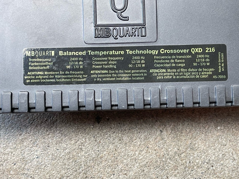 MBQUART Balanced Temperature Technology Crossover QXD 216