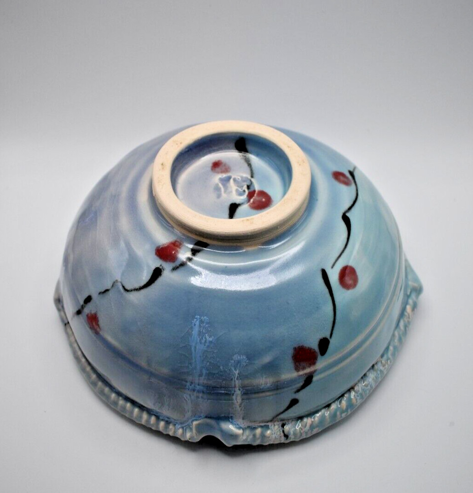 Hand Painted Cherry Blossom Pottery - Freeform Bowl