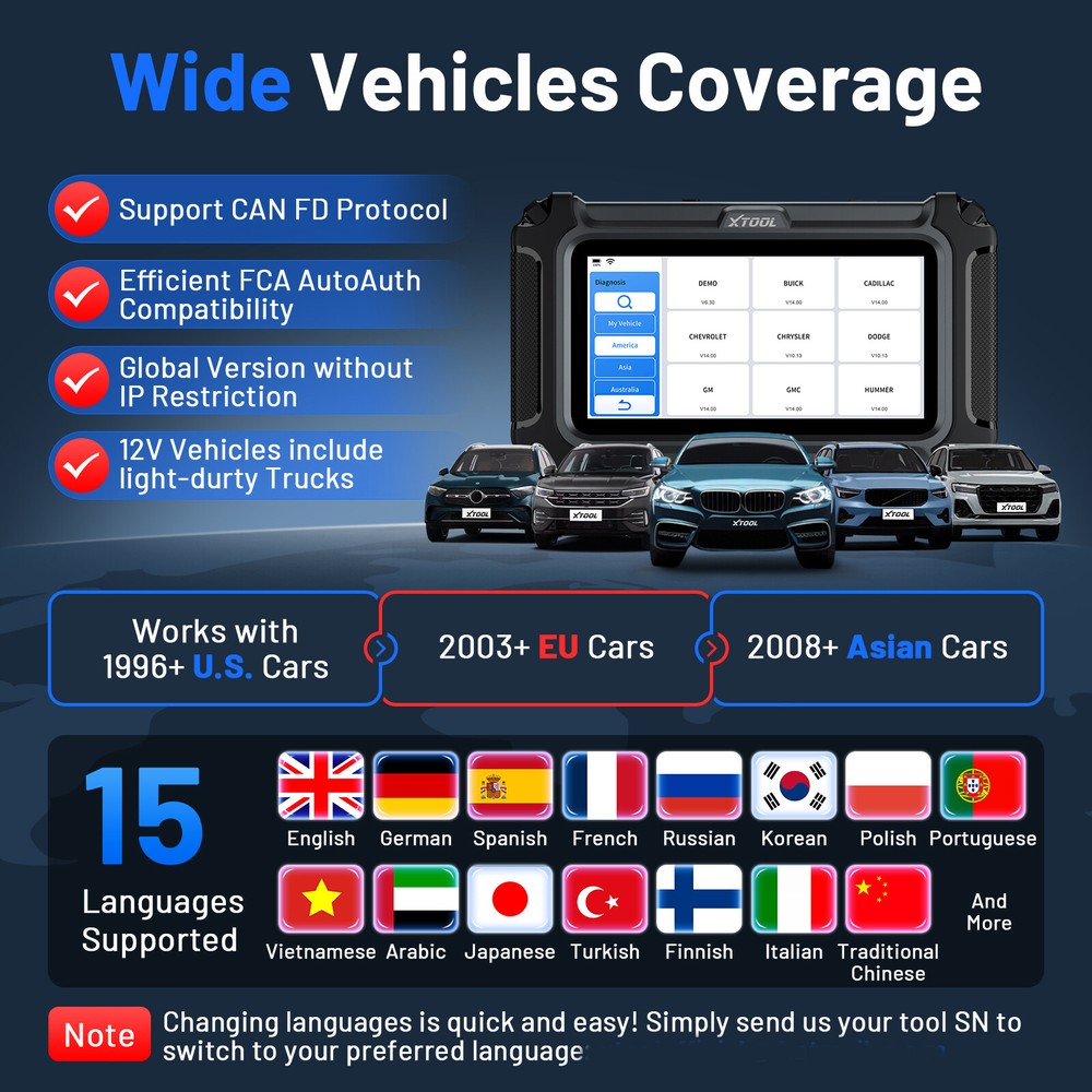 XTOOL D6S Car OBD2 Scanner Full System Diagnostic Tool 30+Services 🔥Free Update