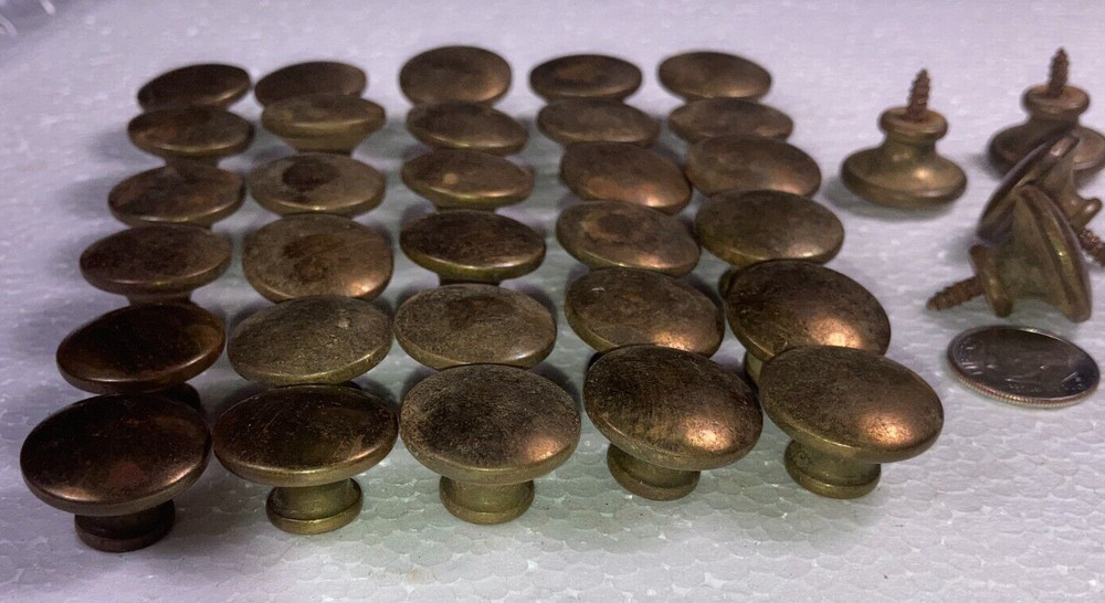 8 Antique Solid Brass Shell Drawer Door Pull Knob Handle Cupboard Screw 2 cm