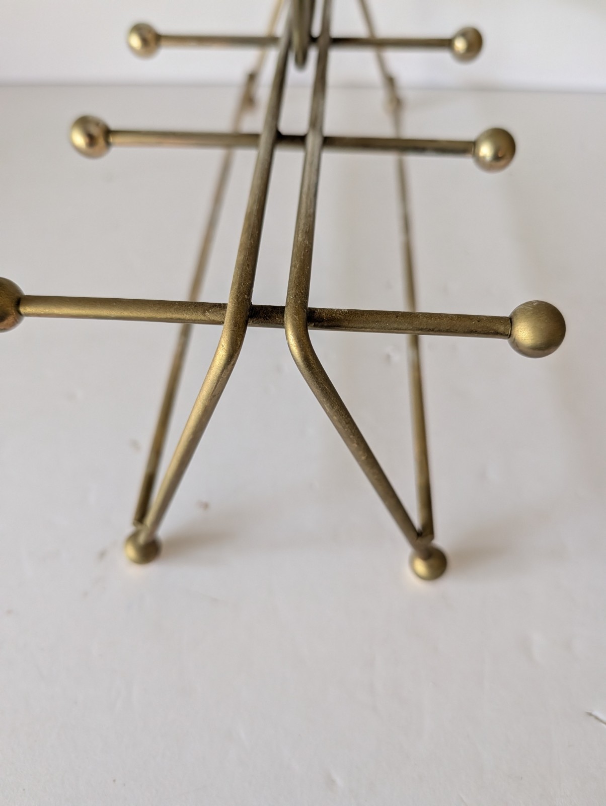 Vtg Wire Metal Caddy ONLY Rack Beverage Holder Mid Century MCM 8 Glasses