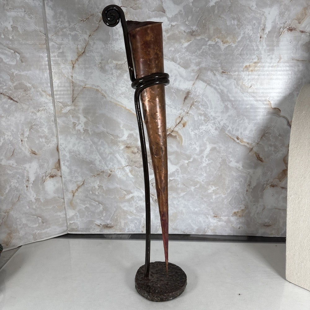 Postmodern Copper Vase 15.5”