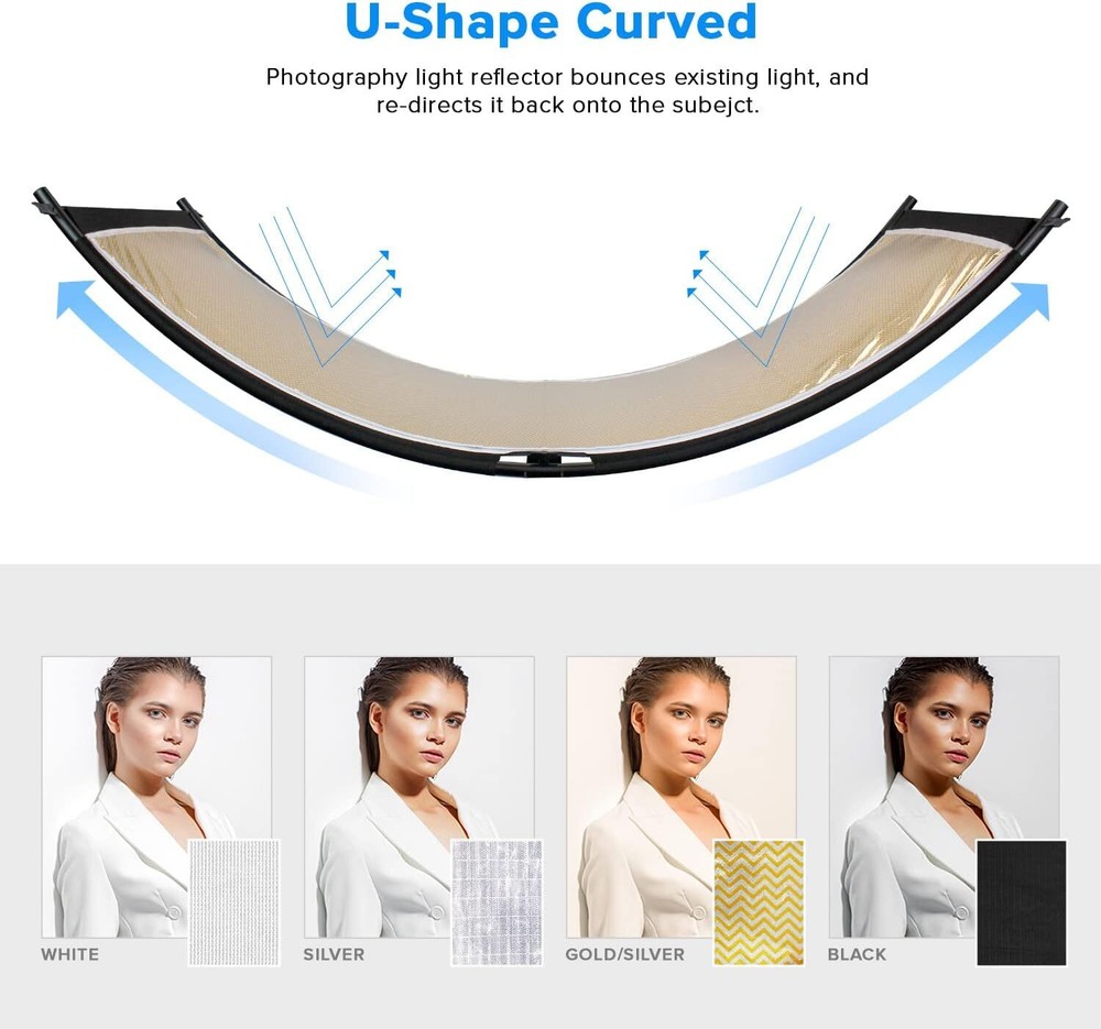 Selens 4 in1 U Shape Curved Light Studio Reflector Portrait Diffuser Photography