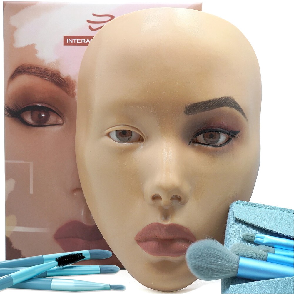 3D Makeup Practice Face Board, Silicone Makeup Mannequin Face, Practice Makeup
