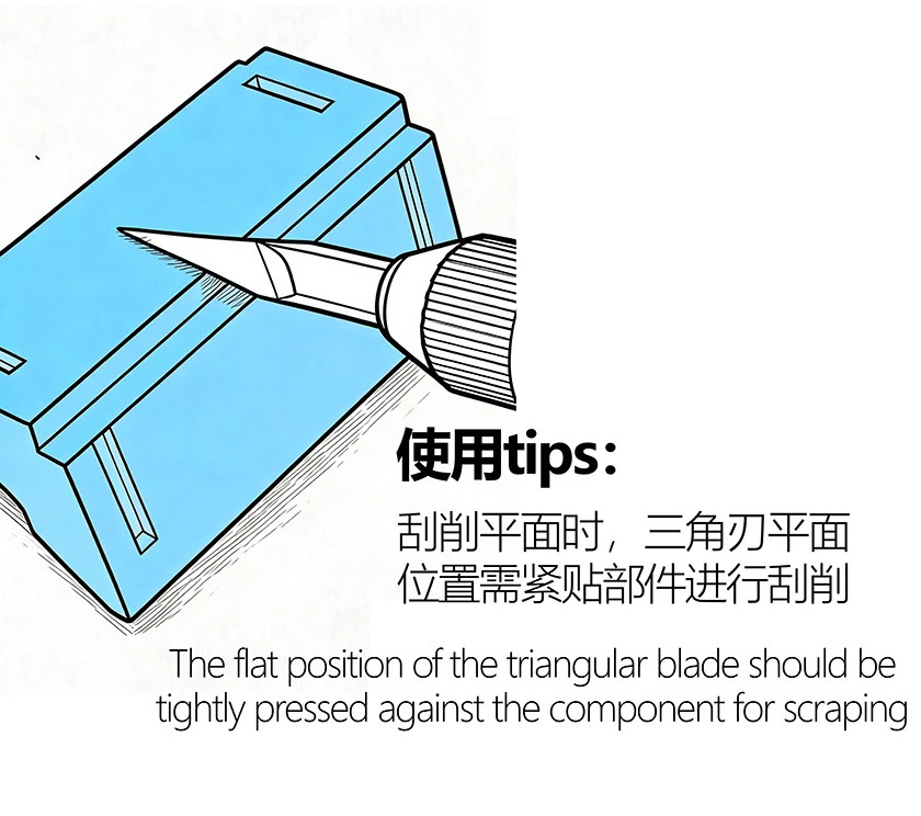 MANWAH Tungsten Steel Triangular Scraper Model Building Tool Edge Scraper