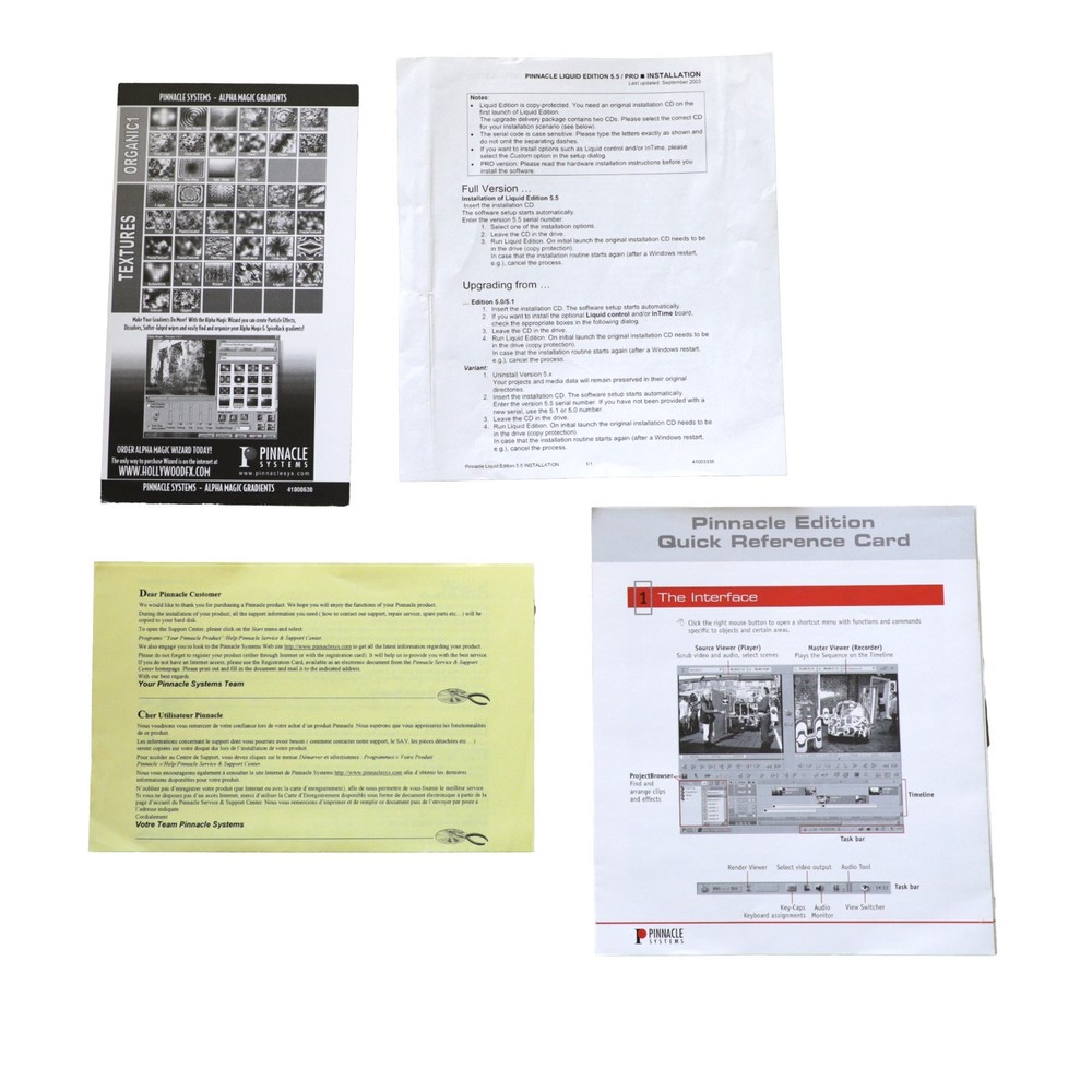 PINNACLE LIQUID EDITION Video Editing Software v5.5 + User & Reference Manuals