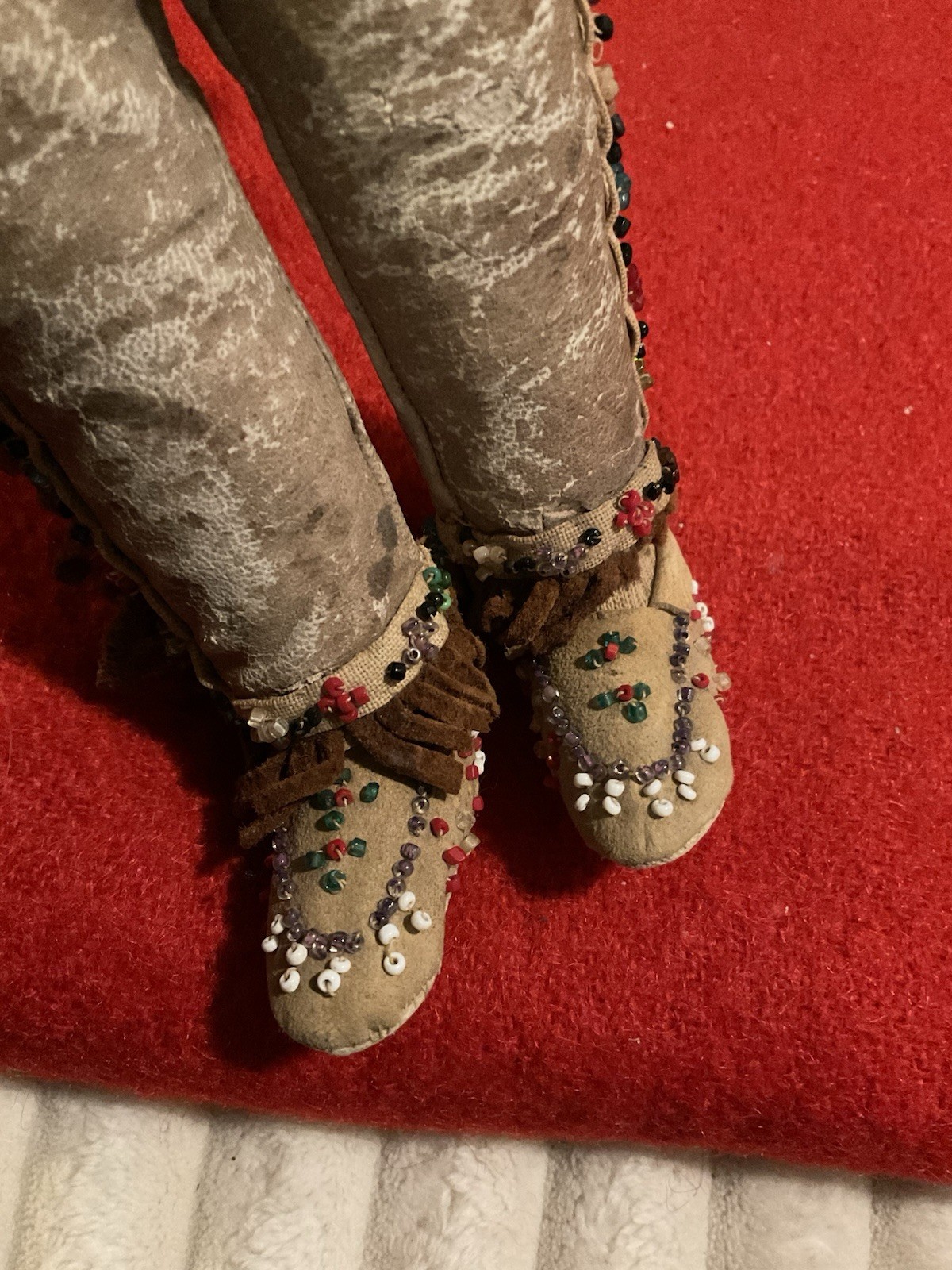 Vintage Native American Sioux Indian Lakota Buckskin Beaded Doll