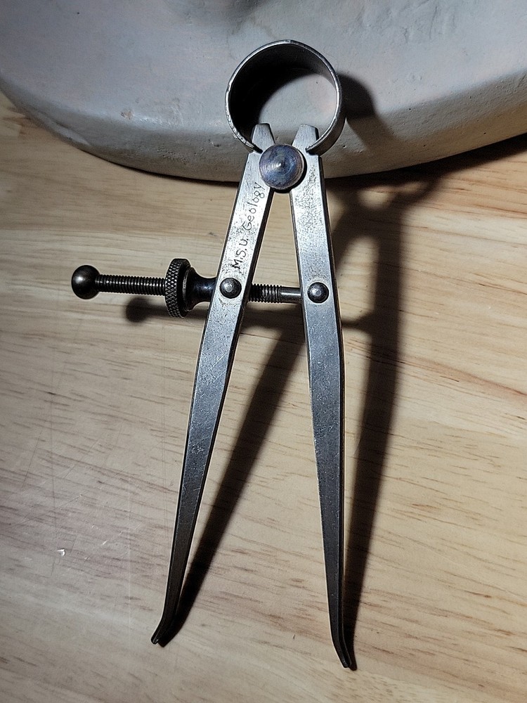 Union Tool Co Inside Caliper 5 inch Compass Machinist Drafting Tool Flat Leg