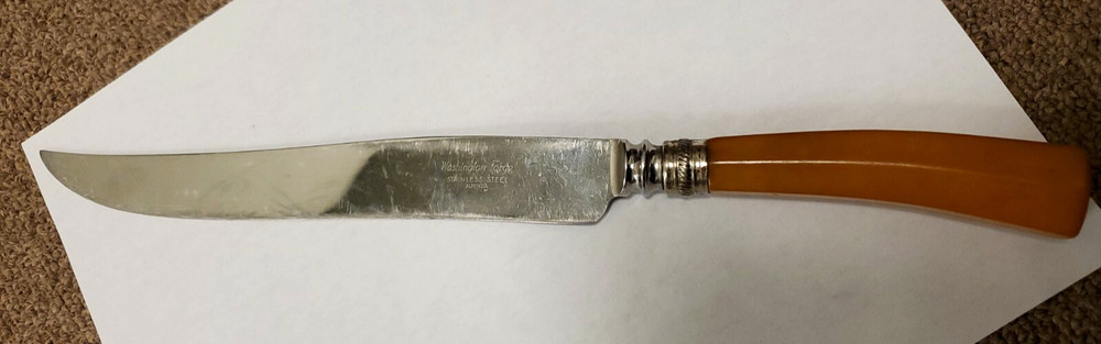13" Kitchen Knife Butterscotch BAKELITE HANDLE, Washington Forge, Austria