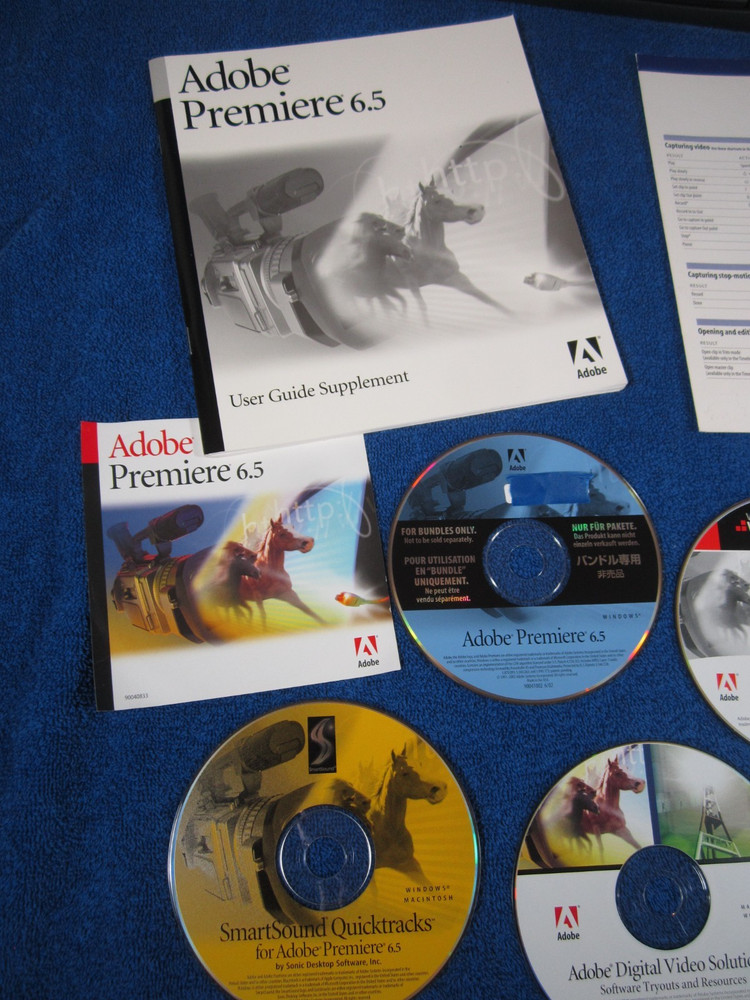 Adobe Premiere 6.5 Smartsound Video Bundle Tutorial Bonus Content Disks Keyboard