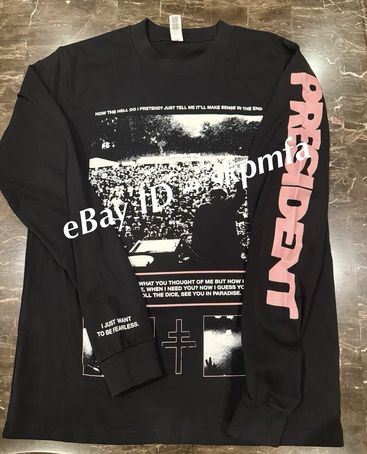 PRESIDENT Shirt Long Sleeve Small 💯 Official Merch 2026 US Tour Small *NEW*