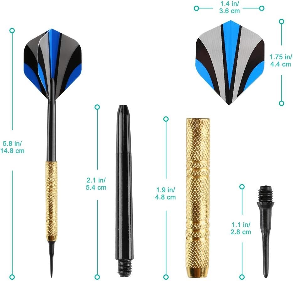 12 Pcs Darts Plastic Tip, Soft Tip Darts Set, 14g Plastic Tipped Dart, Attach E