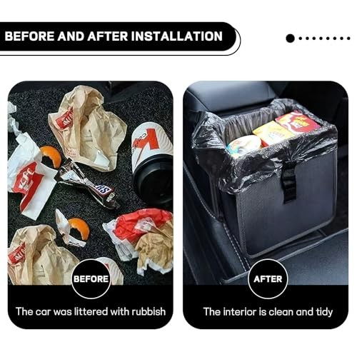 Foldable Car Trash Can, Waterproof Leakproof Hanging Auto Garbage Can, Large