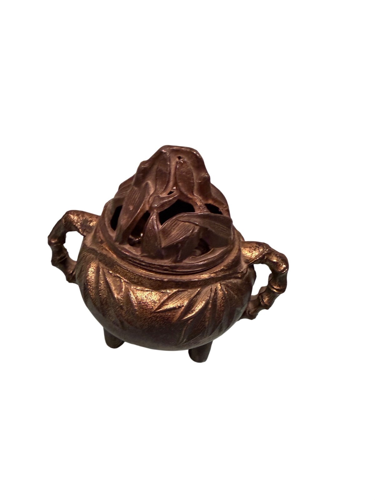 Vantine's Antique Incense Burner Bronze Signed 1004 Collectible Asian Design