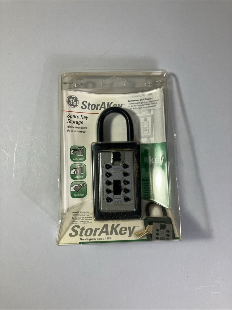 GE StorAKEY Spare Key Storage Black/Titanium Push Button