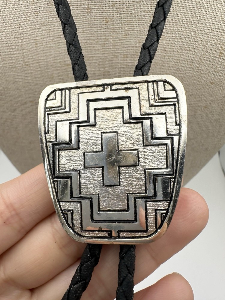 Ivan Solid Copper Cross Design Bolo Tie